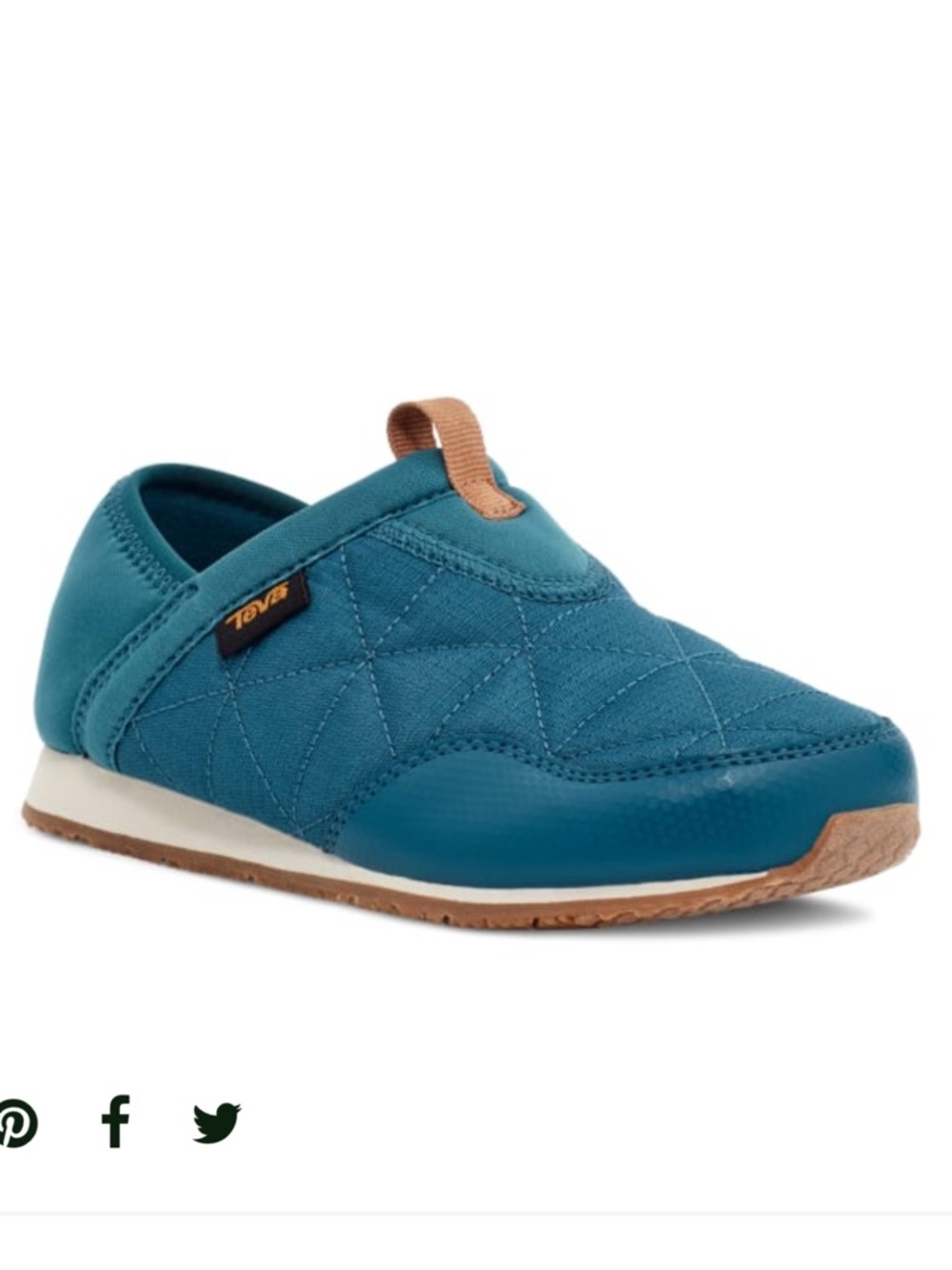 Teva ReEmber Youth Quilted Moccasin in Blue Coral Youth Size 4, Women Size 6